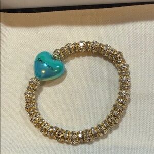 Tiffany & Co. Gold Bracelet with Turquoise Heart Charm